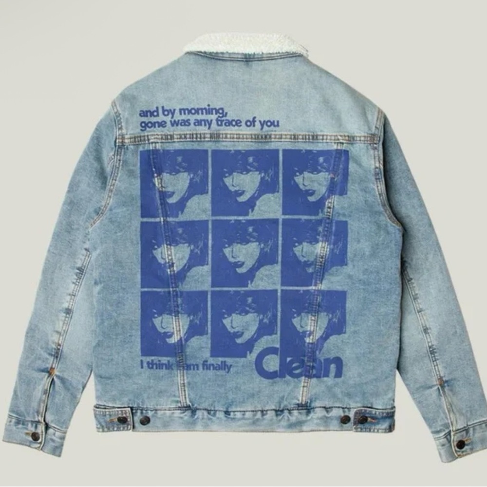 Taylor Swift Jacket Denim Sherpa 1989 Clean Lyrics
